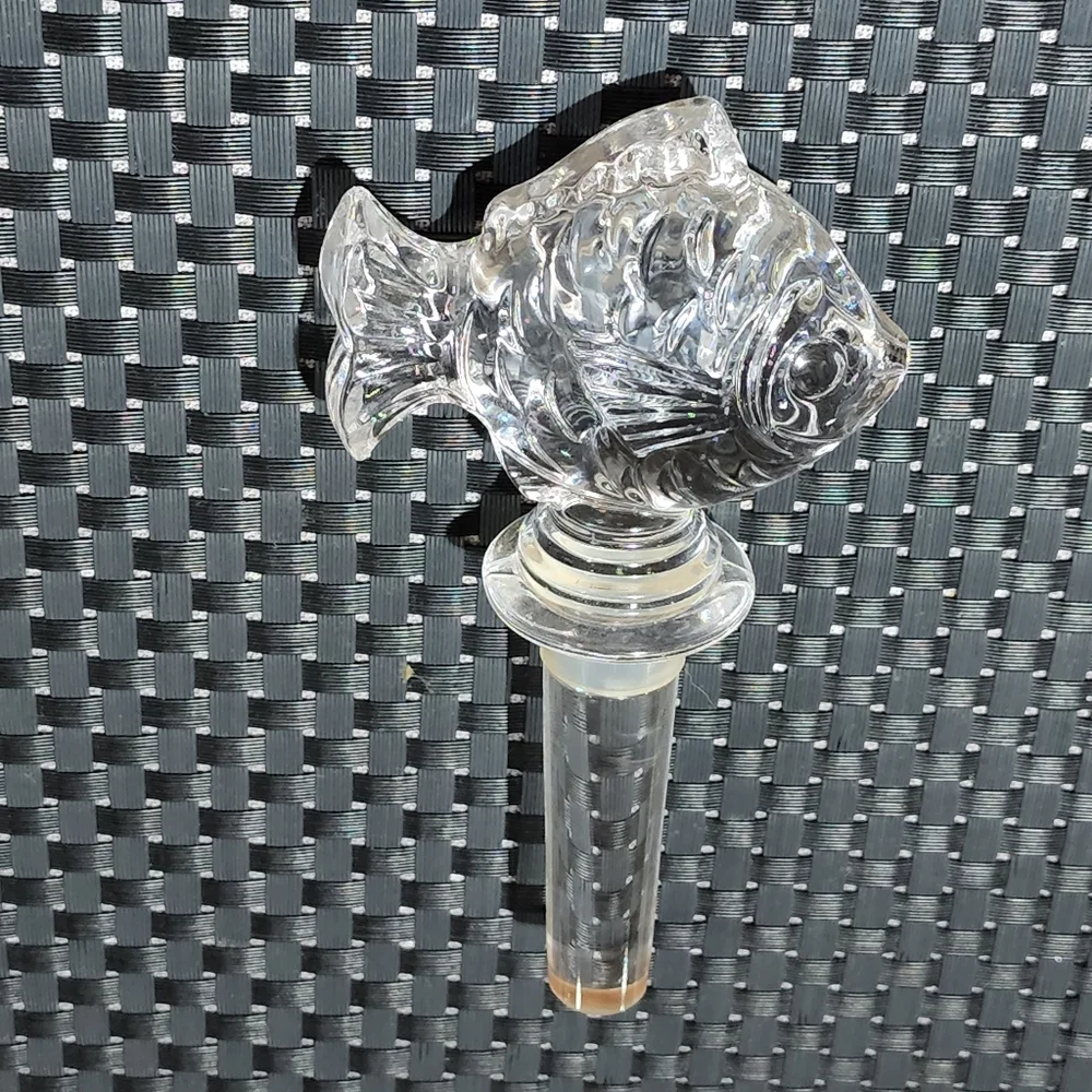 Mikasa Crystal Fish Wine Bottle Stopper‎ 5.5in x 2.75in